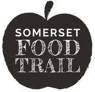 Somerset Food trail logo - these words in apple sillhouette