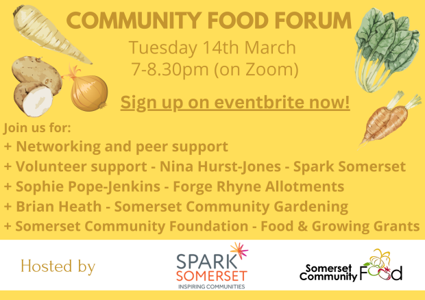 Community food forum flyer - with veg pics