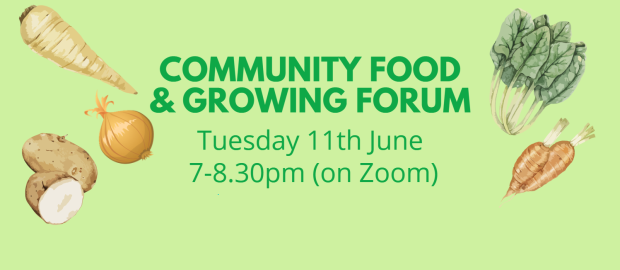 community food and growing forum banner with vegetables