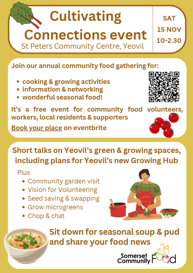 event flyer with food and cooking images