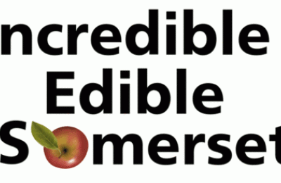 Incredible edible somerset logo with apple