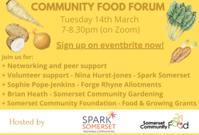 Community food forum flyer - with veg pics