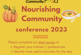 flyer for food conference images of pumpkin and soup