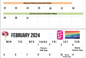 Food and wellbeing calendar for January and February