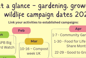 poster showing gardening growing and wildlife campaign dates 2025