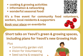 event flyer with food and cooking images